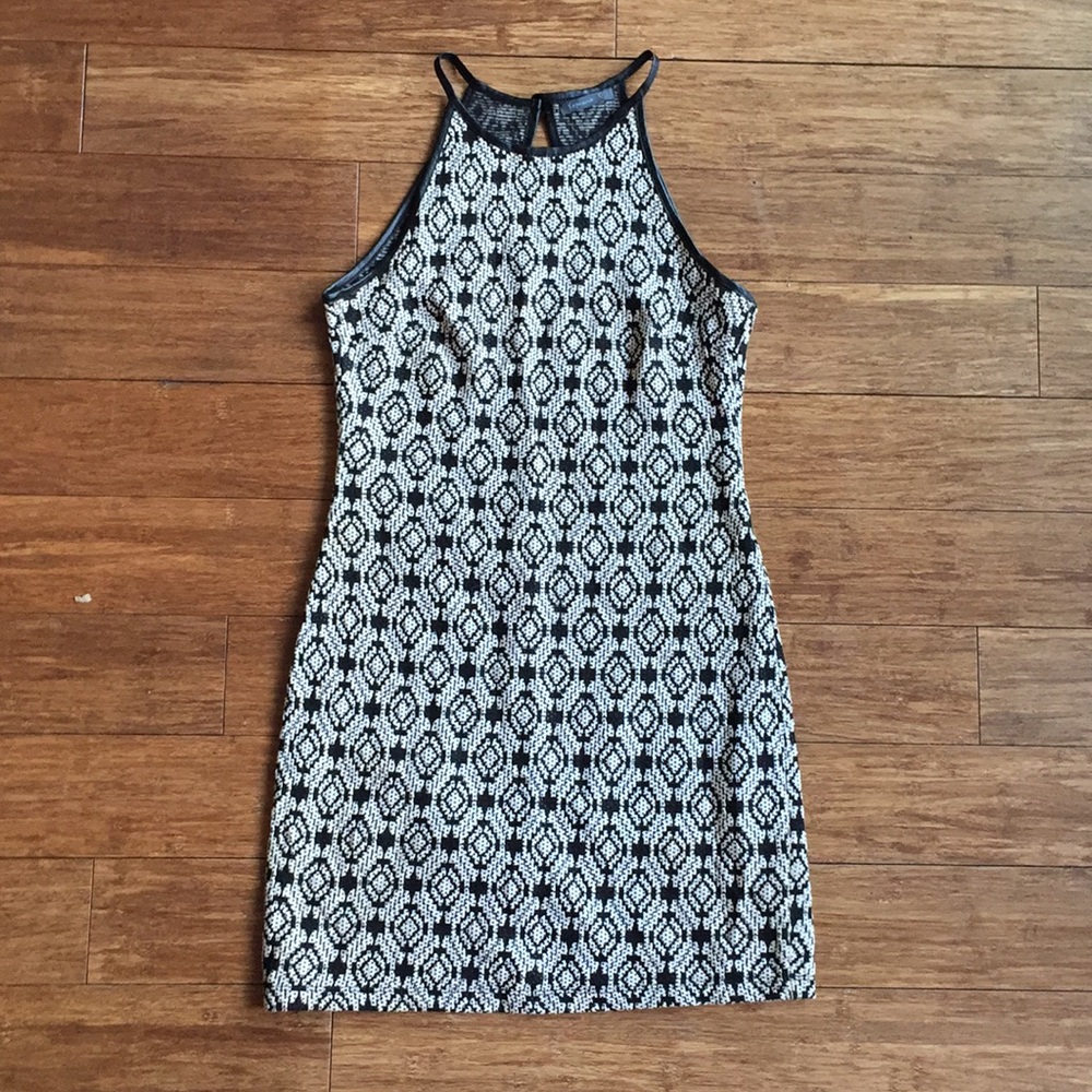 Black and white mini dress